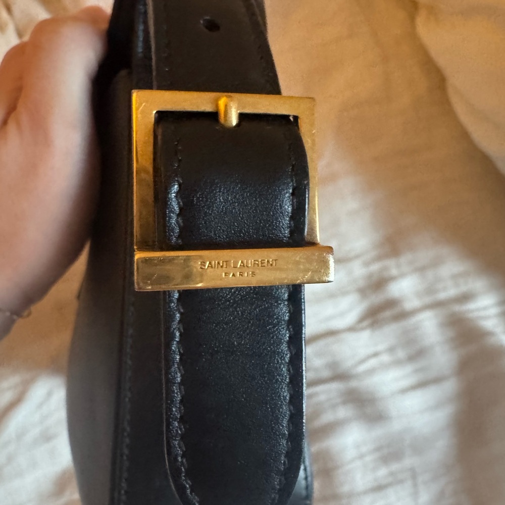 Saint Laurent Black Shoulder Bag with Gold Accent - Picture 5 of 5